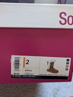 New boots size 2, chestnut $20 firm