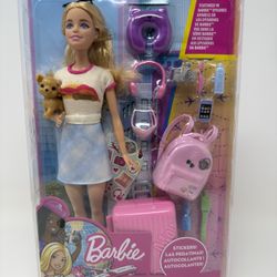 Barbie Doll & Travel Set With Puppy