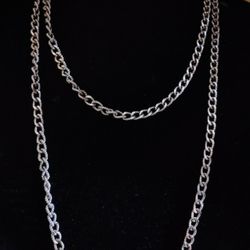 Lovely Classic 72" Long Silver Toned Diamond Cut Monet Chain Necklace