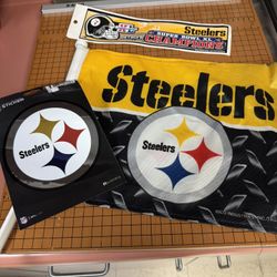 Steelers Flag And Stickers 