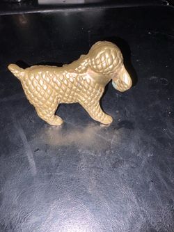 Vintage brass poodle figurine