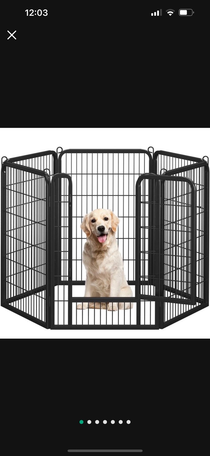 40" H x 27" W x 0.59" D Outdoor Metal Dog Pen (Set of 6)