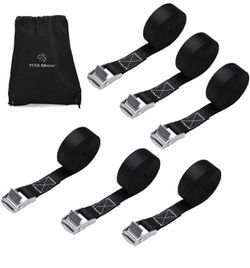 Lashing Straps, YITAMOTOR 1 Inch x 12 Ft Tie Down Cinch Straps up to 600lbs for Roof-top Tie Downs Cam Lock Buckle Pack of 6 (with storage bag)