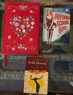 Barnes & Noble Embroidered Floral Journal, Vintage Stationery, Wild Women 52-Deck Lot