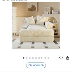 Oversized Chaise Lounge Chair - Large Floor Loveseat for Living Room and Bedroom, Casual Recliner for Gaming, Reading and Resting Beige