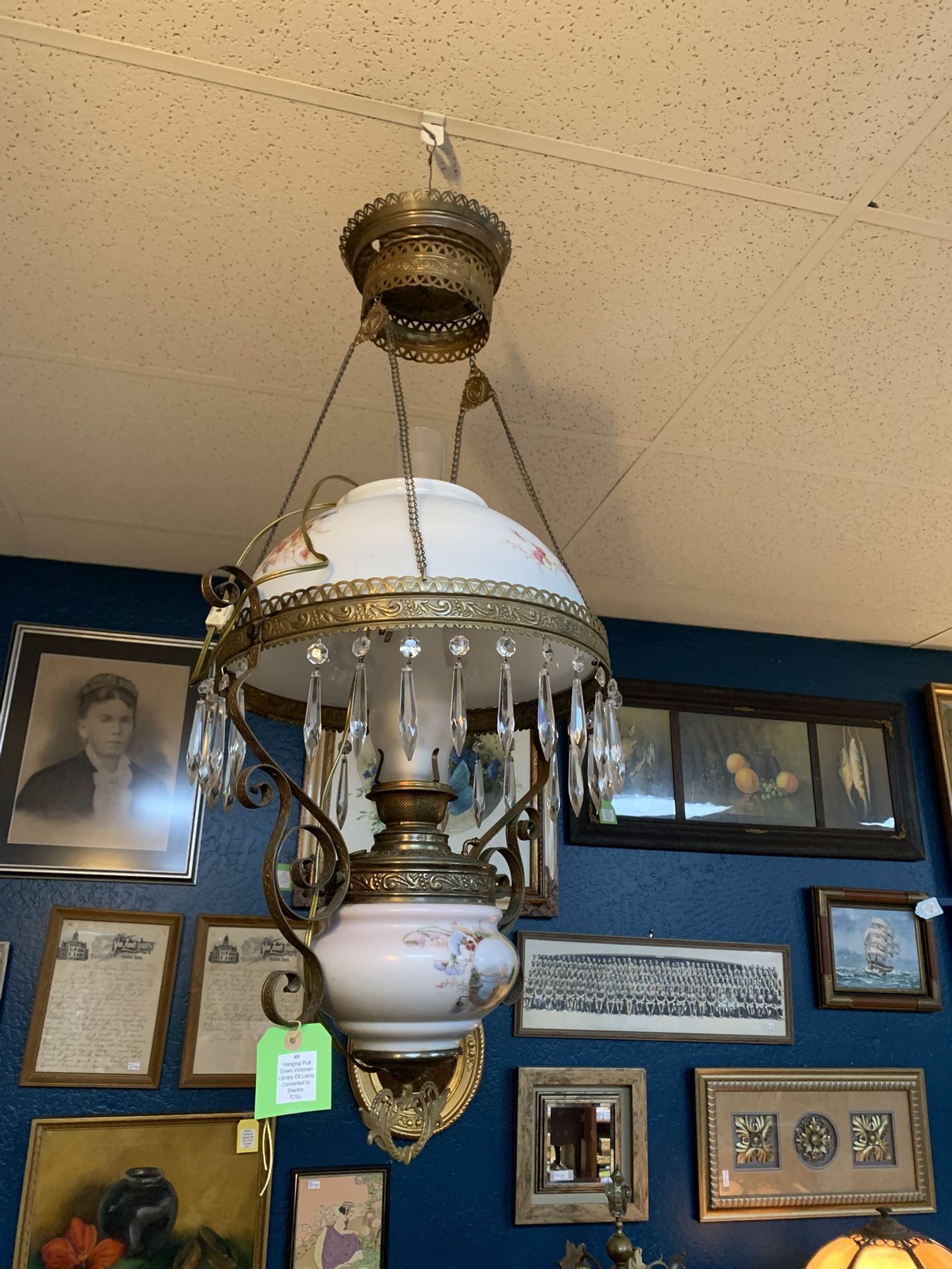 Victorian Hanging Library Lamp