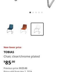 Chair, clear/chrome plated/ Dining Room Chairs 