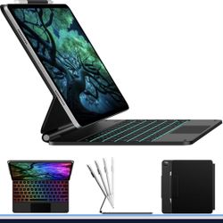typecase Edge Keyboard Case for iPad Air 13-inch(M3/M2, 2025/2024) & iPad Pro 12.9-inch(6th/5th/4th/3rd Gen), Magic Keyboard with 11-Color Backlight, 