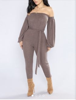 Fashion Nova Mocha Jumpsuit