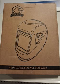 Welding helmet and gloves