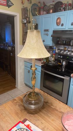 Solid brass candlestick style desk lamp