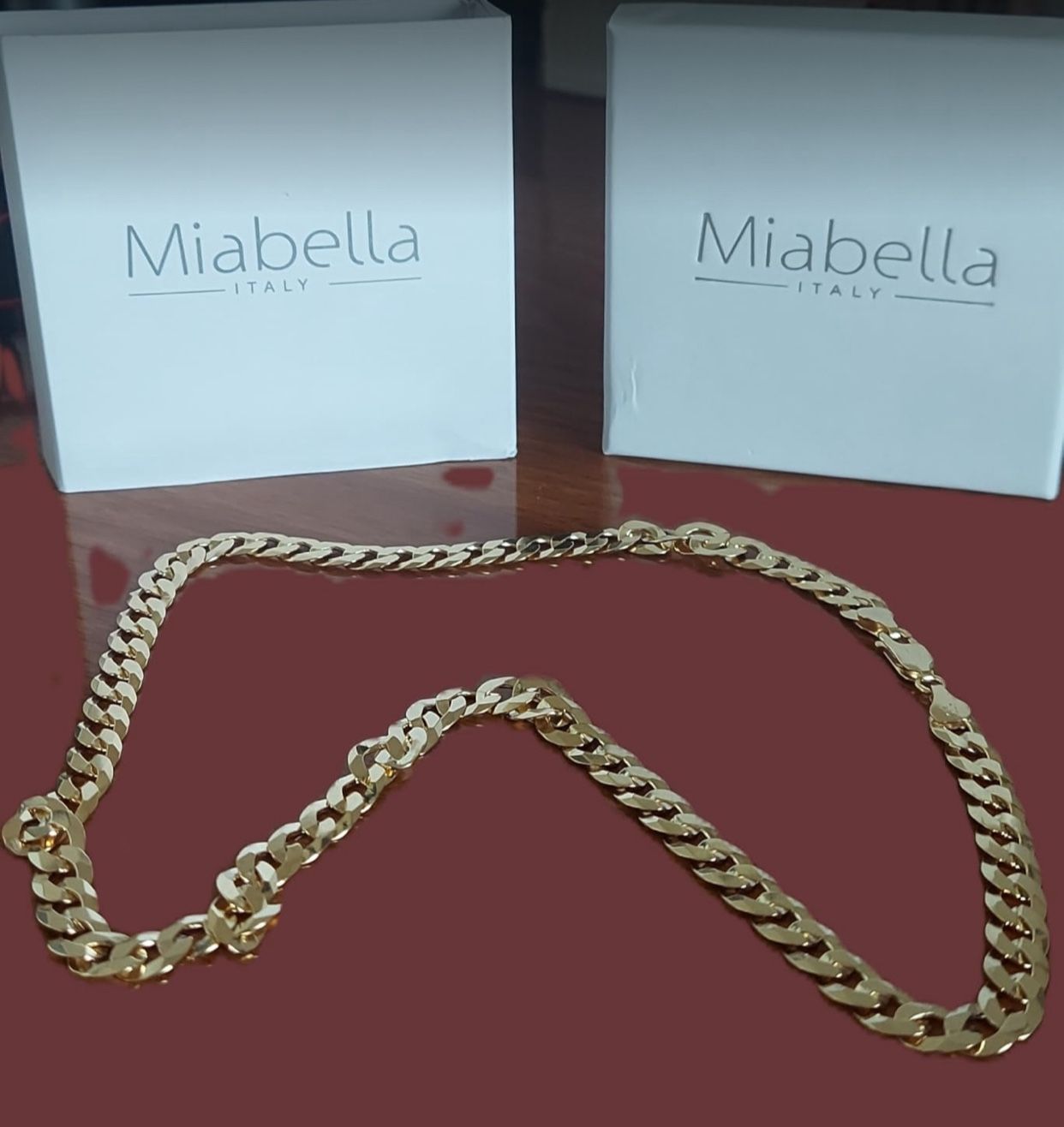 Miabella Italian 18K Gold Plated 925 Sterling Silver 7mm Cuban Link Chain