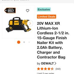 XR DEWALT NAIL KIT BATTERIES AND CHARGER INCLUDED 