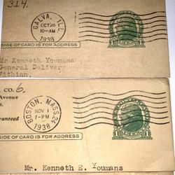 Vintage 1914 USA 4 Postal Card Cut Off, Jefferson