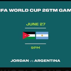 World Cup 2026 Tickets – Argentina 🇦🇷 vs Jordan 🇯🇴 (Dallas)