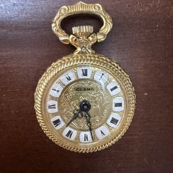 Vintage Gold Clama Winding Watch Pendant  Good for person who likes to collect vintage watch of clock