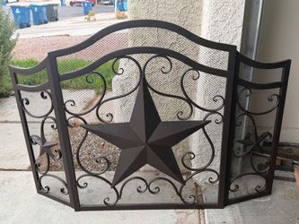 Fireplace screen 3 panel metal