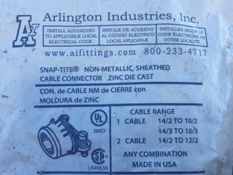 150 Snaptite 3/8 inch Non-Metallic Connectors