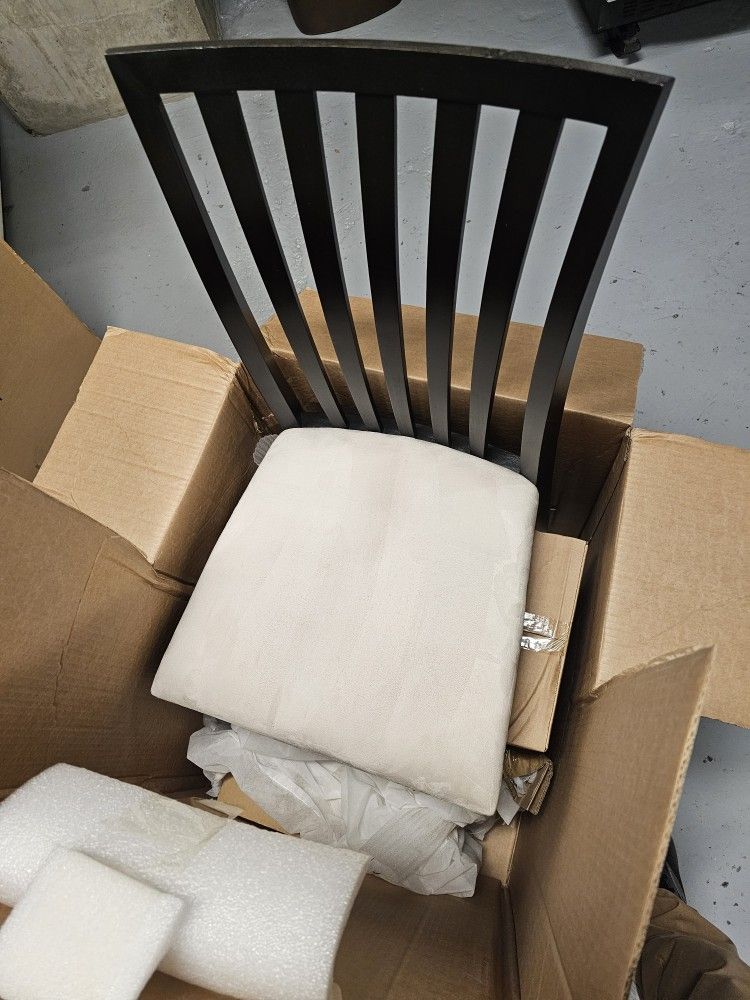 2 Suede Dining Room Chairs