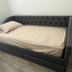 Gray Daybed twin size with mattress 