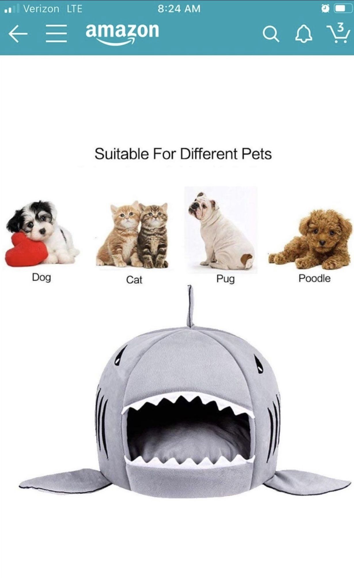 Shark Bedding For Pets M