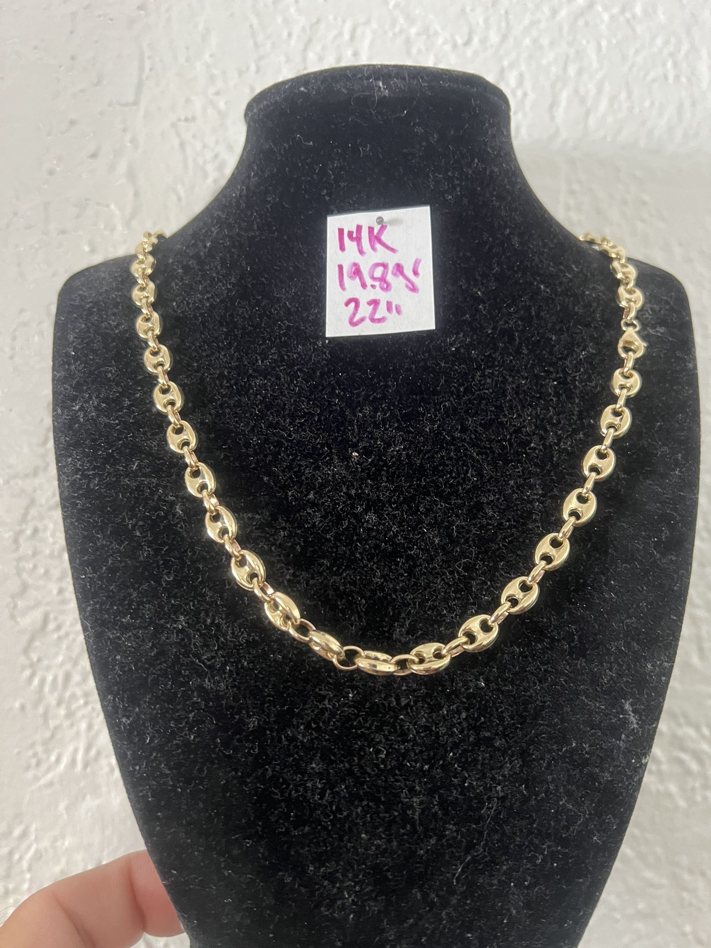 14K Yellow Gold Gucci Chain For Wedding 19.8Gr 22 Inches Long