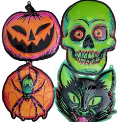 Target Hyde and Eek! Retro Style Neon Halloween Vacform Wall Hangings Set of 5