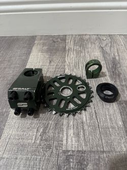2008 WeThePeople Stem, seat post, sprocket, headset cap.