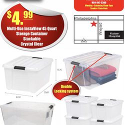 Instaview 45qt Clear Storage Container 