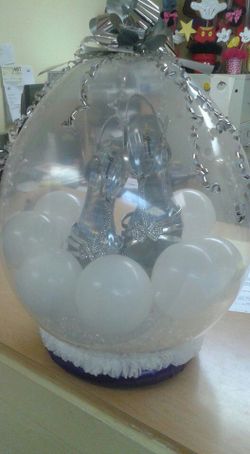 Stuffing in balloons.