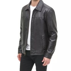 Tommy Hilfiger Black Collar Faux Leather Jacket