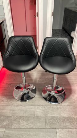 Chair stool set of 2 black