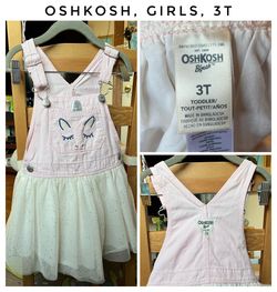 OshKosh Baby Unicorn Glitter Jumper Dress Overalls, Pink, Size 3T