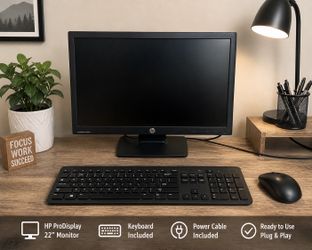 hp 22” monitor + keyboard - works great