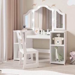 Princess Vanity Table & Chair Set for Girls