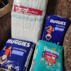 Huggies/ Pampers Size 5/6 All Brand New  $$25