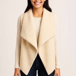 Beautiful Fall Winter Womens faux lambs wool Vest 