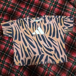 Girls  (L) Adidas Animal Print Crop