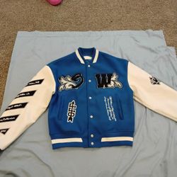 Off White Letterman Jacket Worn Once Still New Size Small