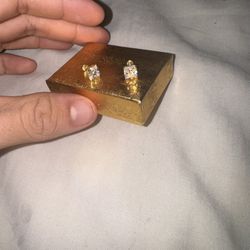 10K Moissanite (Diamond Imitation) Men’s Earrings