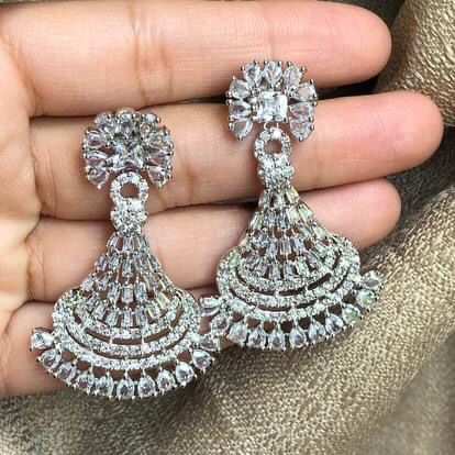 AD American Diamond Earrings Studs Women’s Jewelry 