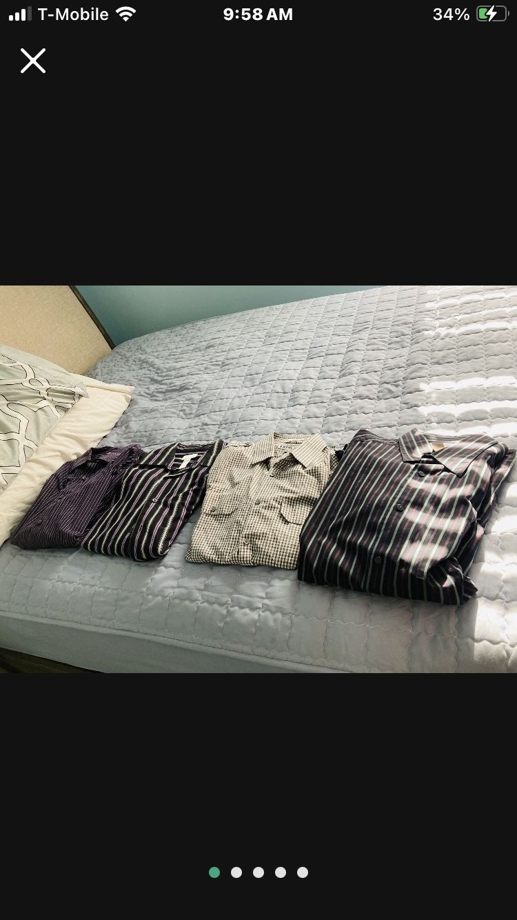 4 Shirts For Men Size XL $40