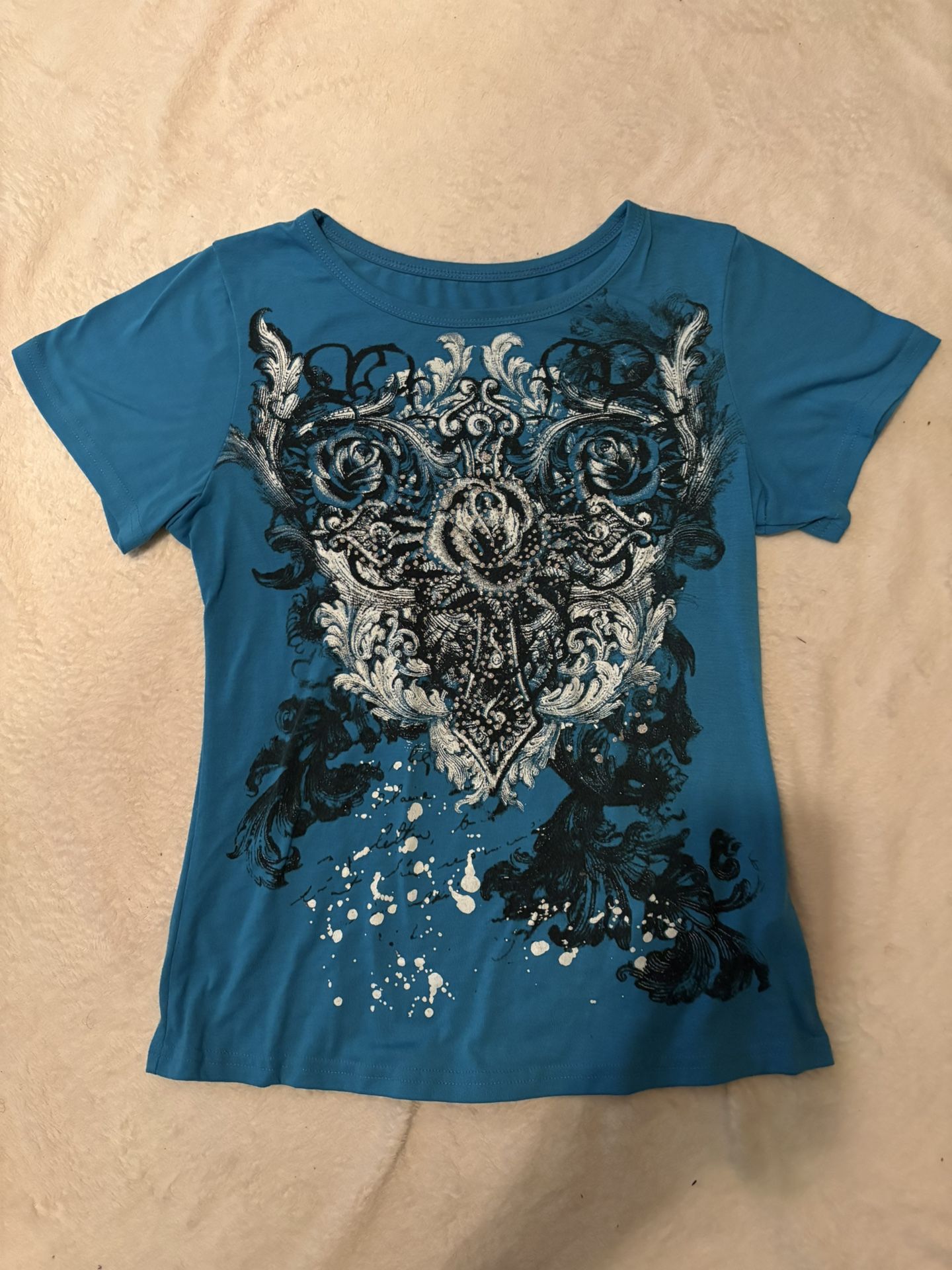 Blue and Black Grunge Shirt