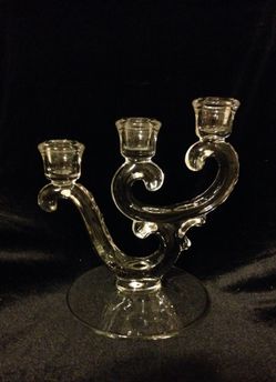 Beautiful 3 Armed Crystal Candlestick