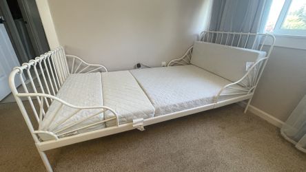 Kids IKEA Minnan Bed frame, Mattresses, Wood Bars