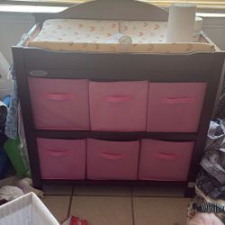Changing Table With Cubbies Included