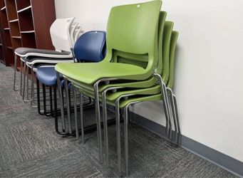 Green Stackable Teknion Office Chairs
