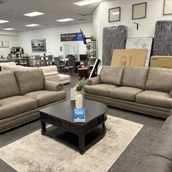 2pc Brown Sofa & Loveseat Set - Free Delivery 