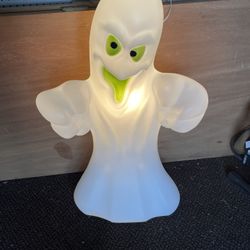 Halloween Ghost Blow Mold With Green Face By General Foam Plastics