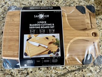 Brand new Sabatier 3 Piece Bamboo Cutting & Serving Board Set 